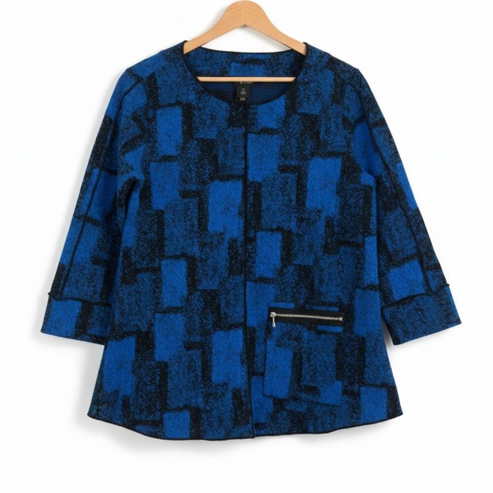 Ali Miles Women's M Artsy Eclectic Maximalist Modern Career Textured Crinkle Top